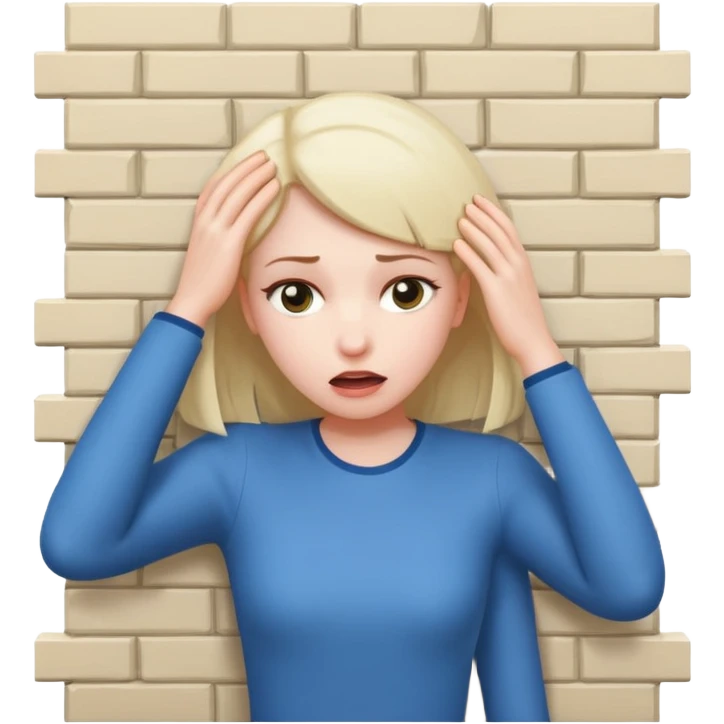 girl banging her head into wall emoji