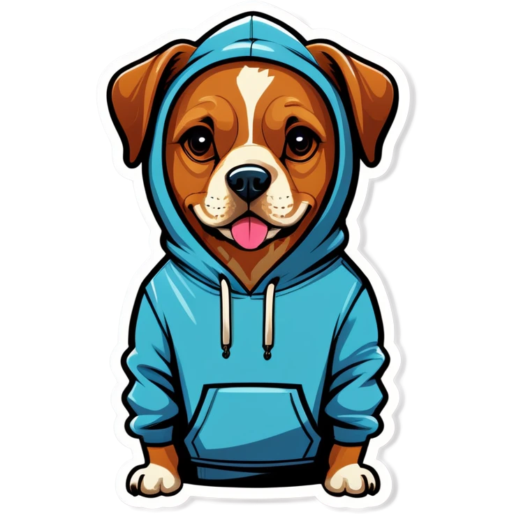 Dog wearing a hoodie  emoji