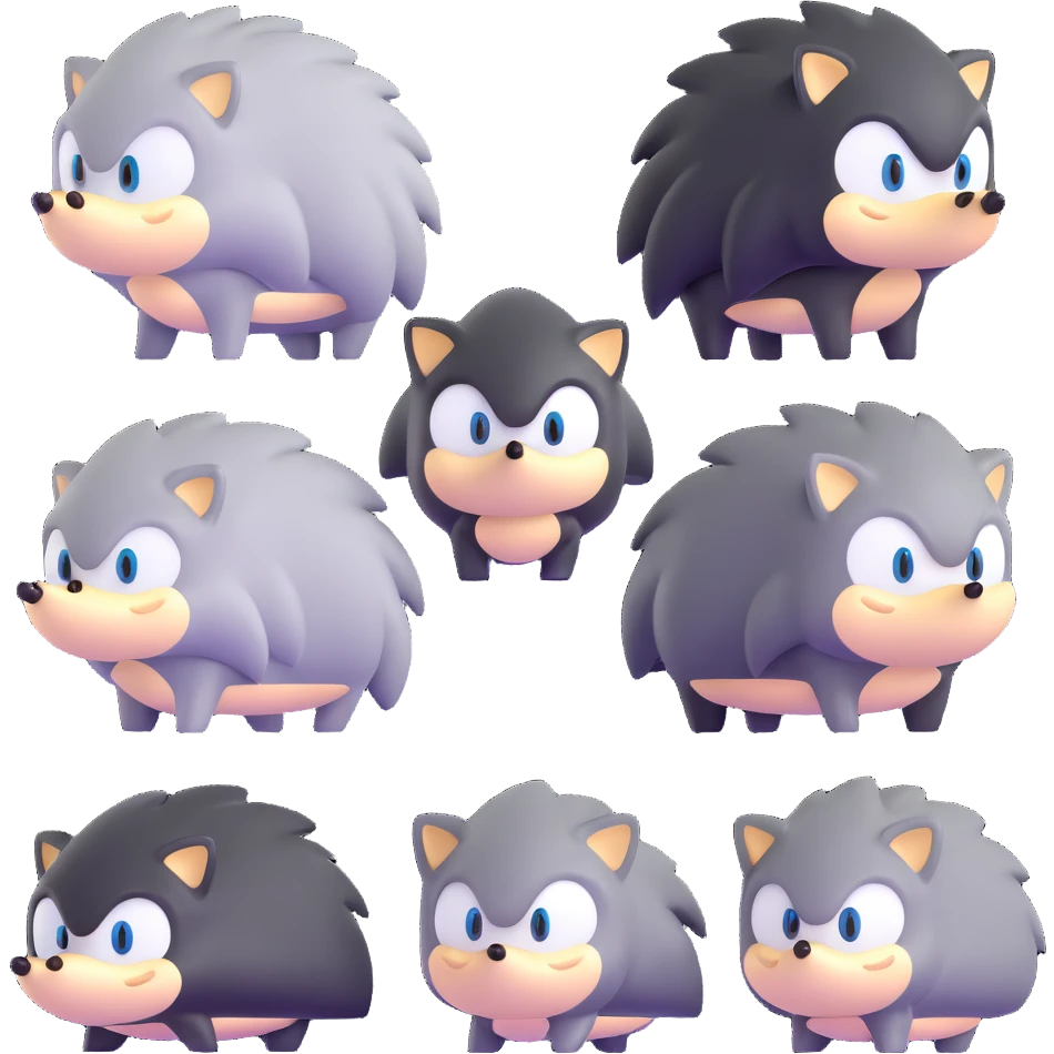 Sonic, Silver, and Shadow hedgehogs together emoji