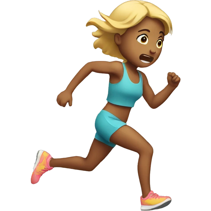 running crying girl emoji