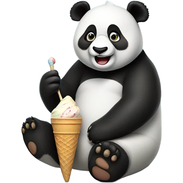 Panda eating ice cream emoji