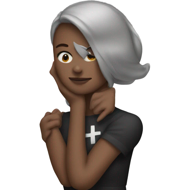 a woman with an X on her arm
 emoji