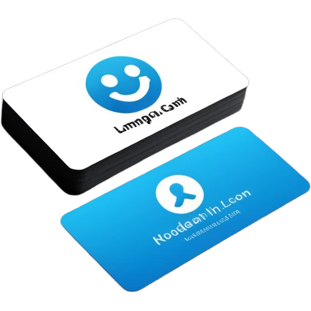 business card with a logo symbol emoji
