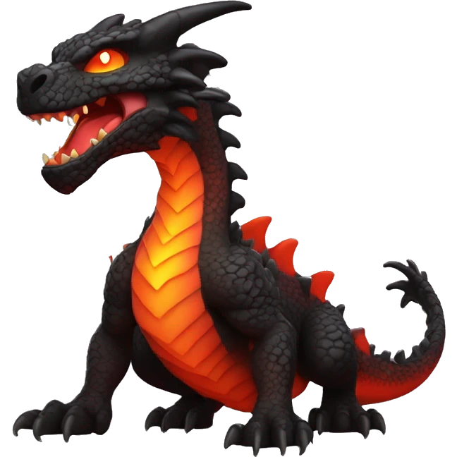  Legendary Cool Edgy Brown-Black-Red-Orange-gradient Magma-Lava-Volcano Dragon emoji