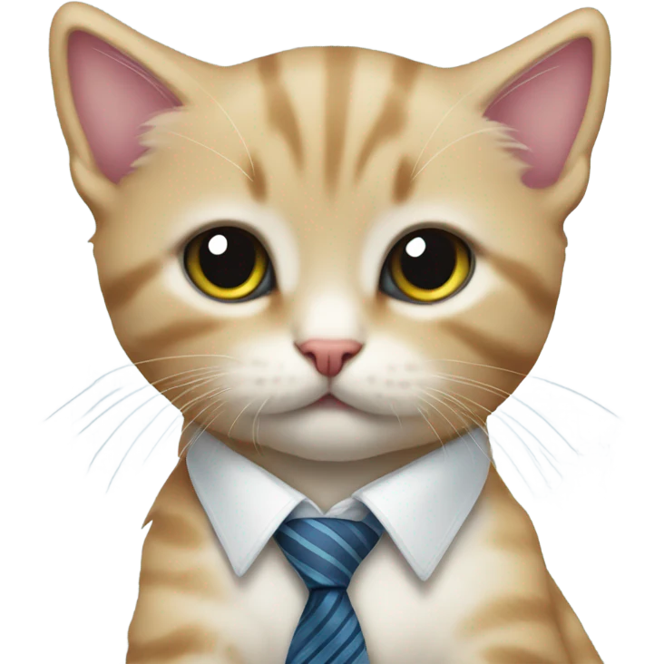 kitten wearing a tie emoji