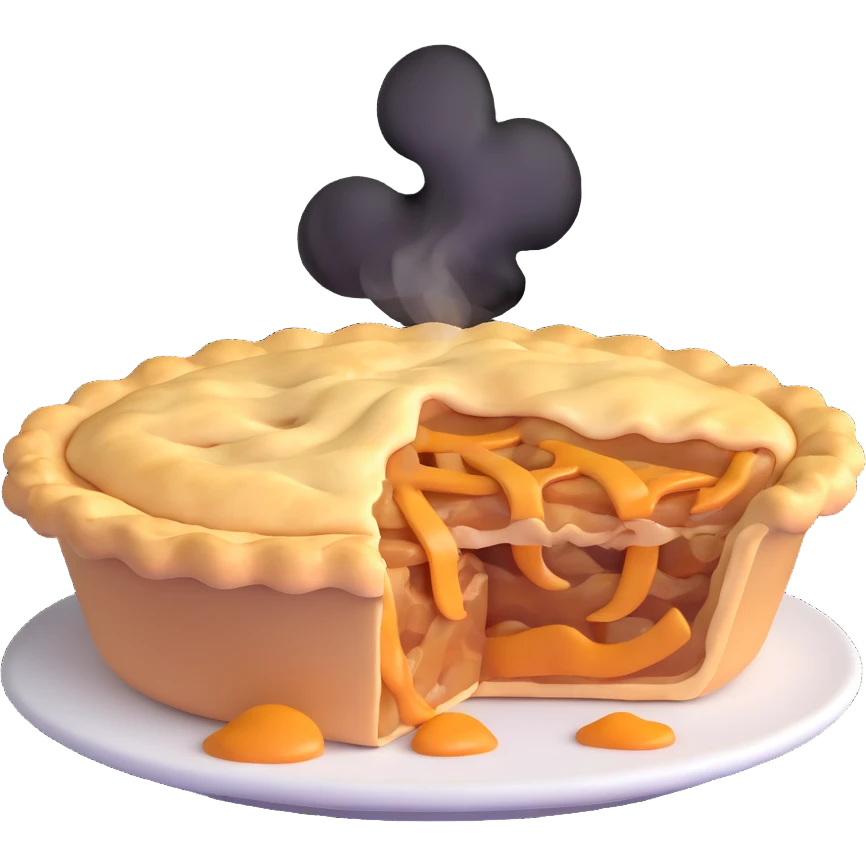 steaming apple pie with cinnamon emoji