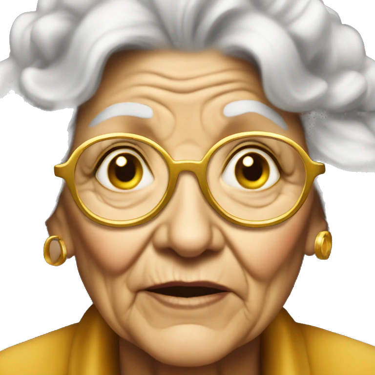 old lady gangsta golden emoji
