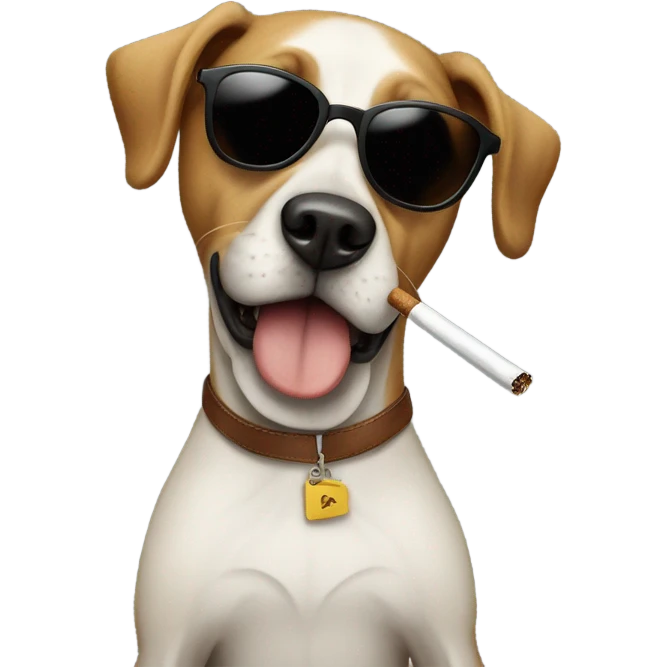 Dog smoking  emoji