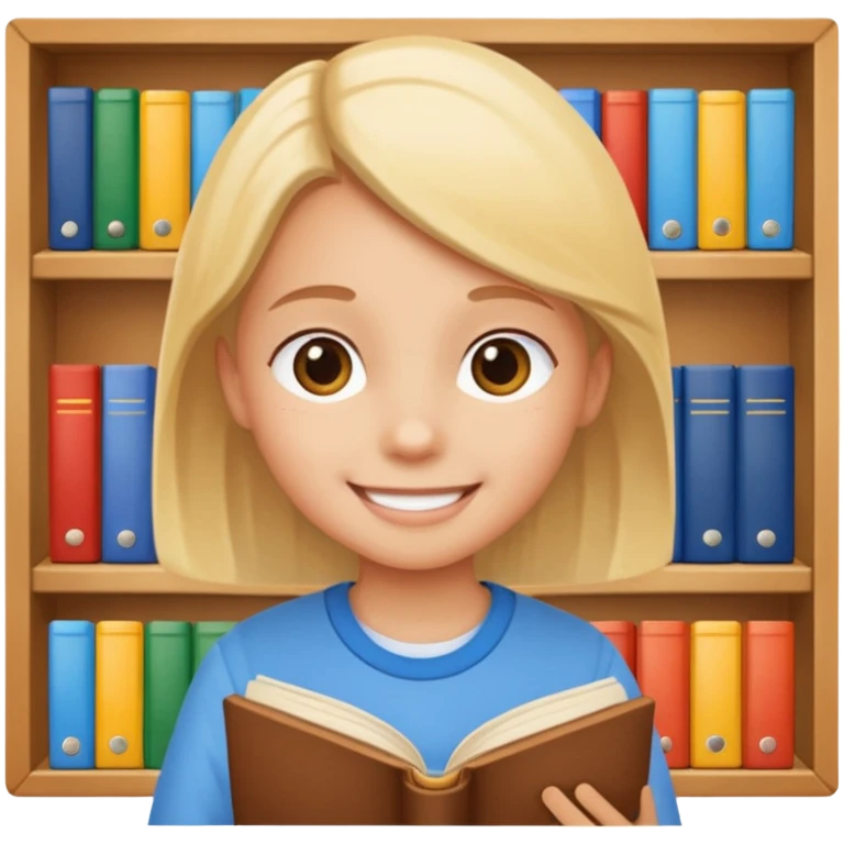 Child + picture book, Library Visitor. emoji