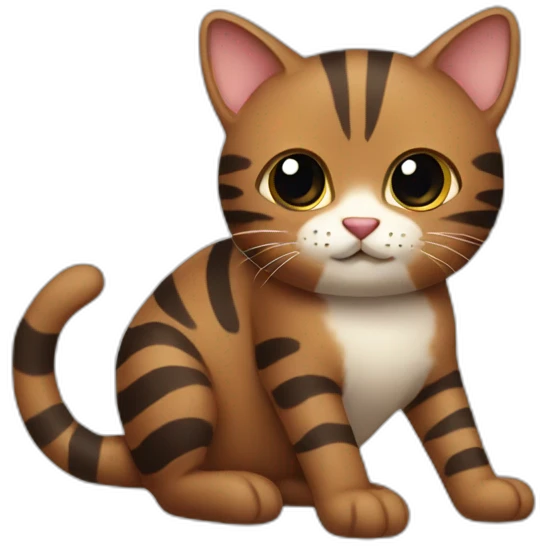 Brown cat with dark stripes emoji