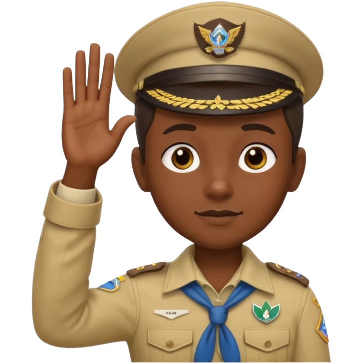 Mano izquierda saludo scout emoji