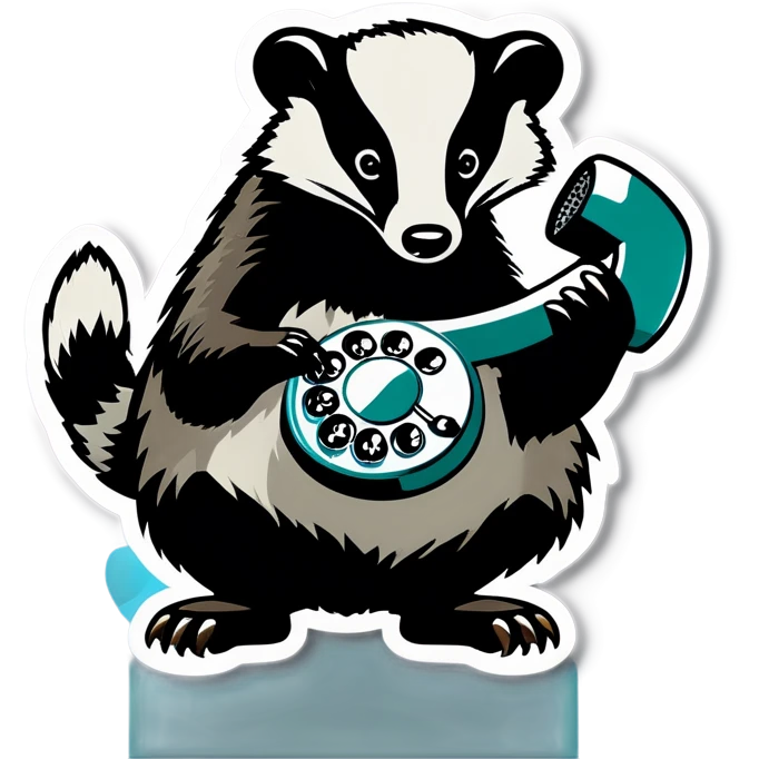badger with corded phone emoji