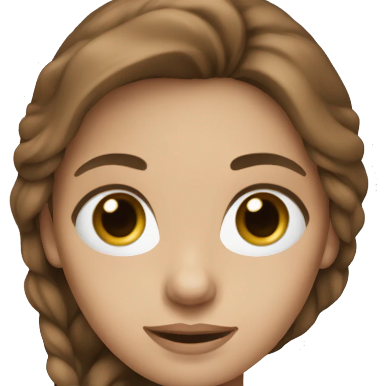 woman with long brown hair blue eyes emoji