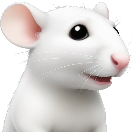 white rat , black nose emoji