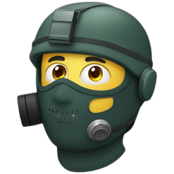 military in balaclava talking phone emoji