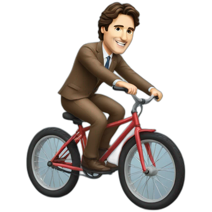 Trudeau riding a bike emoji