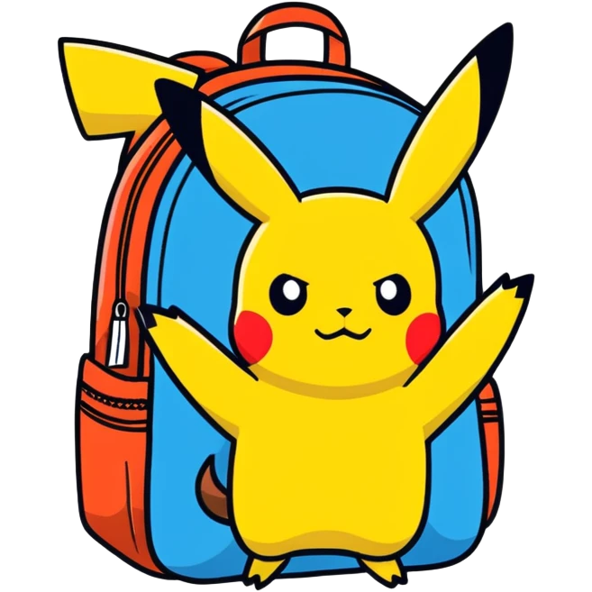 Pikachu with a backpack  emoji