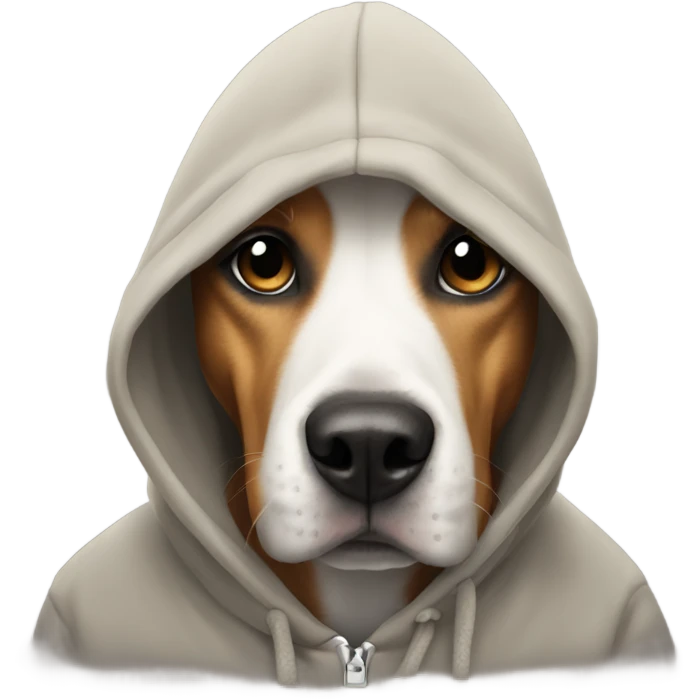 Dog wearing hoody emoji