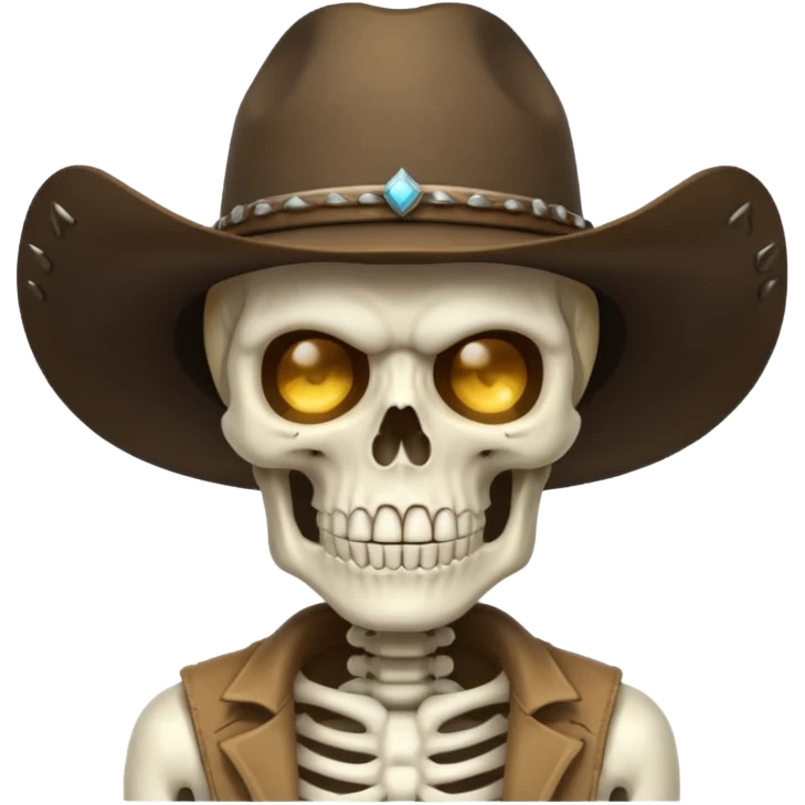A skeleton Angry wearing a cowboy hat emoji