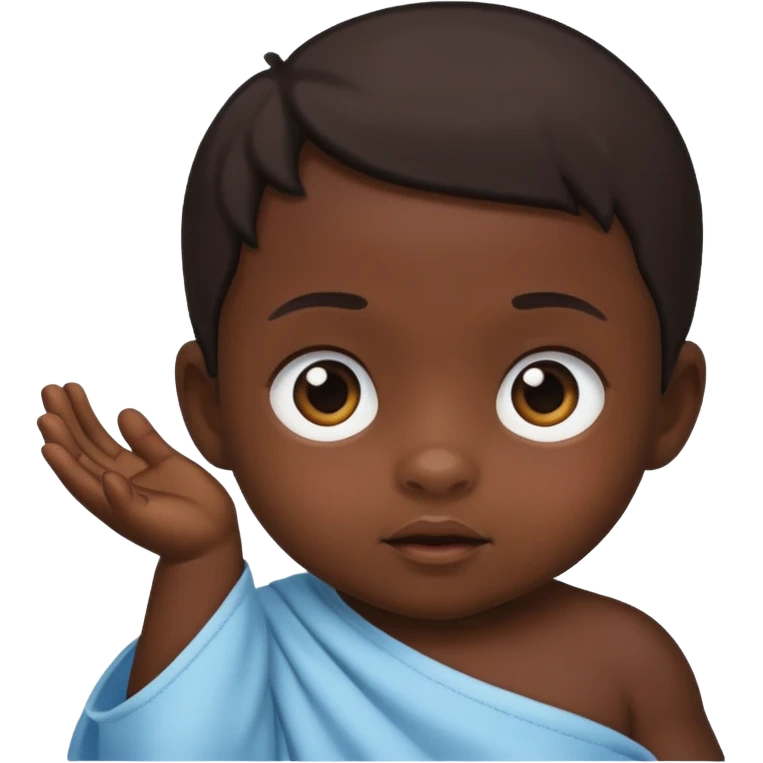 really really really dark baby, like a shadow emoji