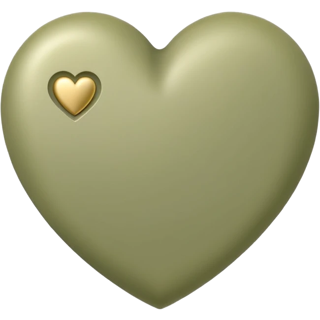 Letter with a pale olive heart emoji