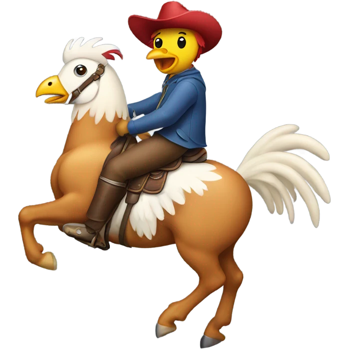 chicken riding horse emoji