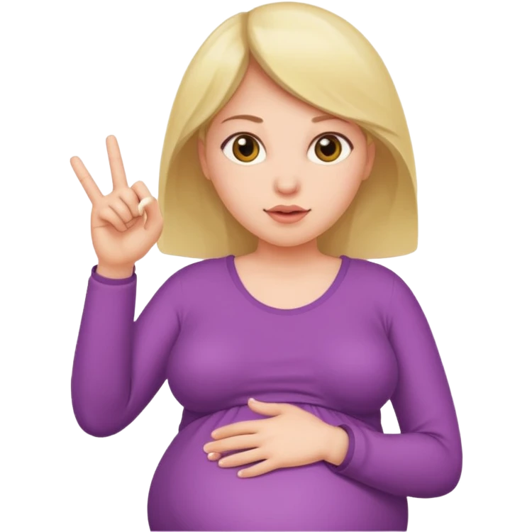 Pregnant lady flipping me off emoji