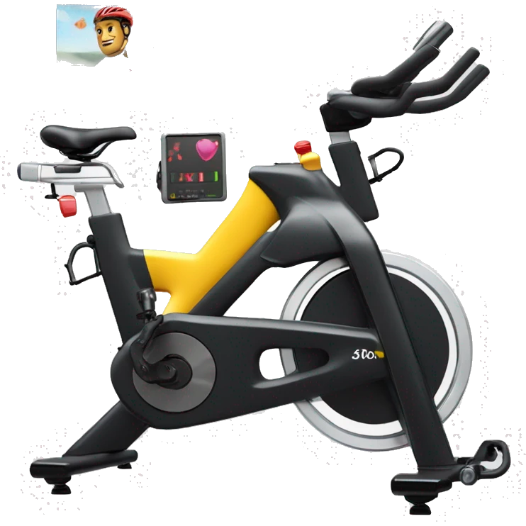 Peloton stationary bike with big screen emoji