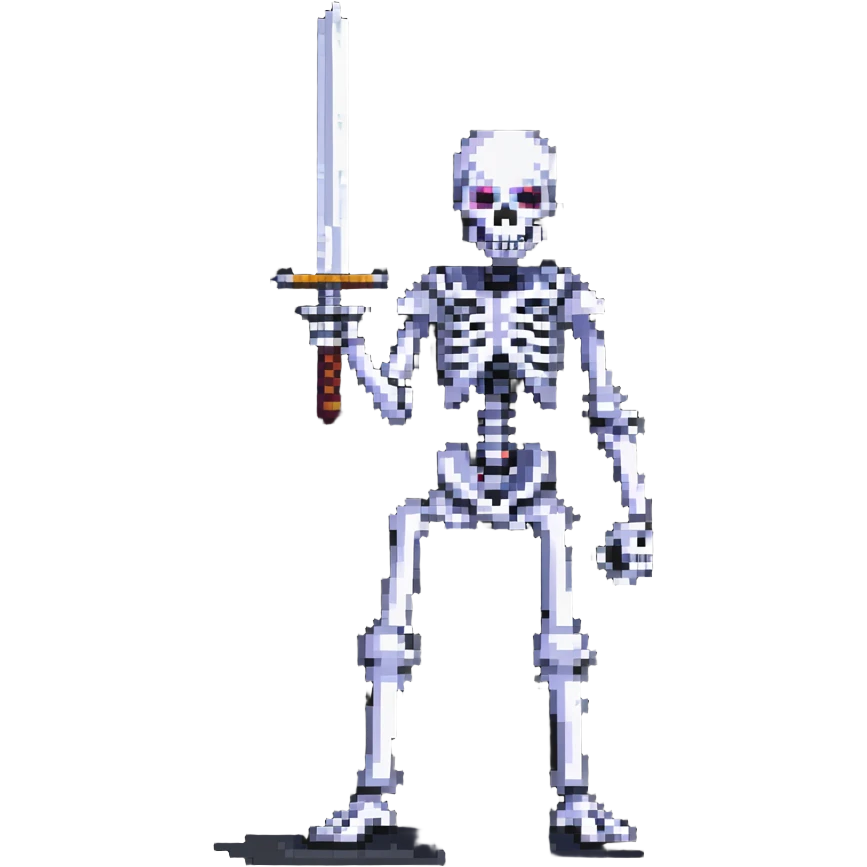 skeleton with a sword action pose emoji