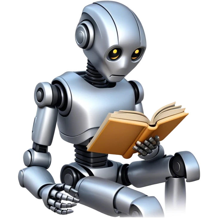 Robot reading book emoji