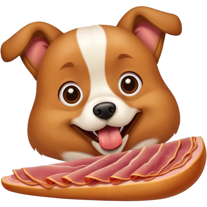 dog eating a piece of ham emoji