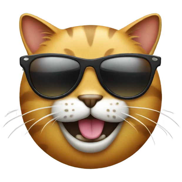 cool cat with sunglasses cheering emoji
