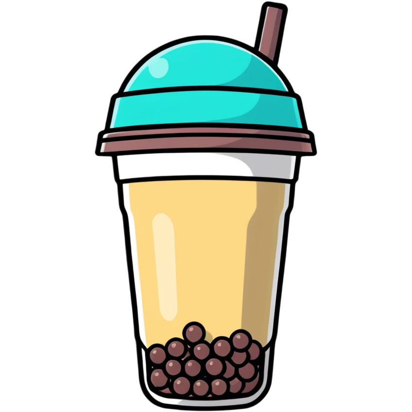 bubble tea with tapioca pearls emoji