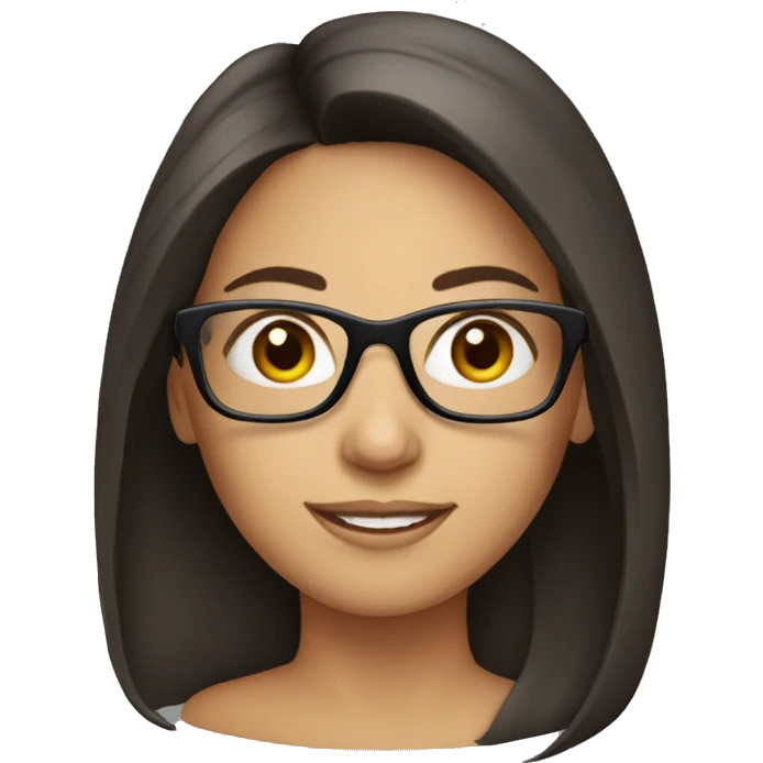 Brunette with glasses emoji