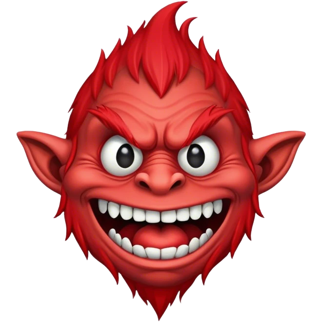 Super scary red troll face emoji