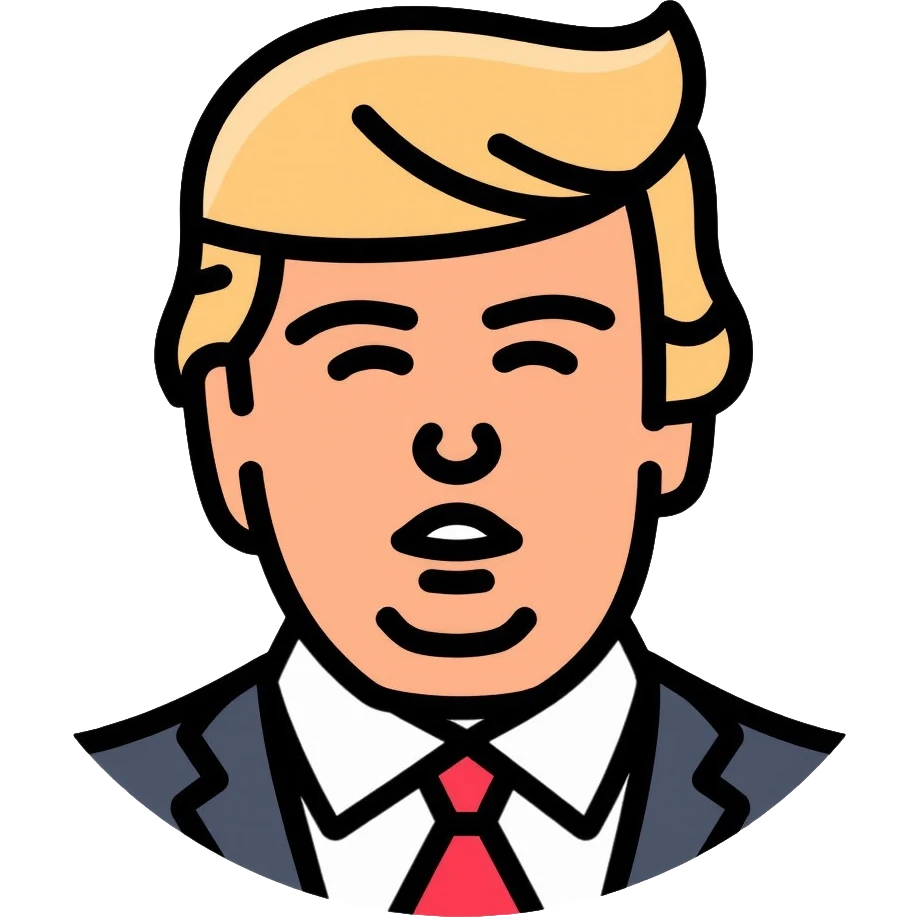Donald Trump with his signature hairstyle emoji