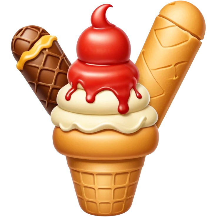 hotdog on two ice cream scoops emoji