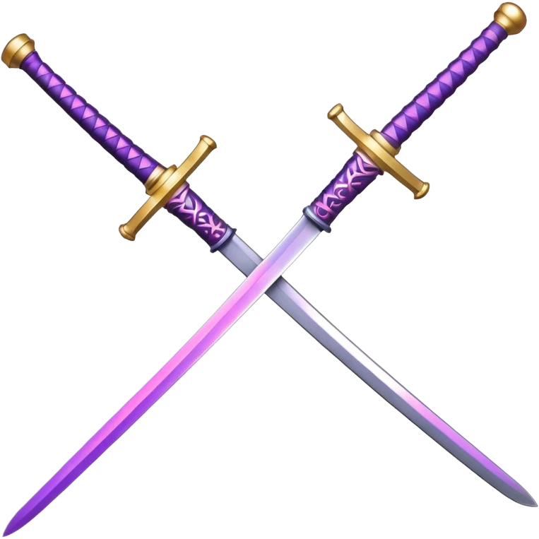 glitter purple and pink katana emoji