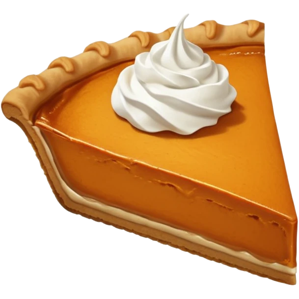 A slice of pumpkin pie with cream emoji