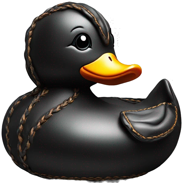 Expensive leather rubber duck with luxury stitching emoji