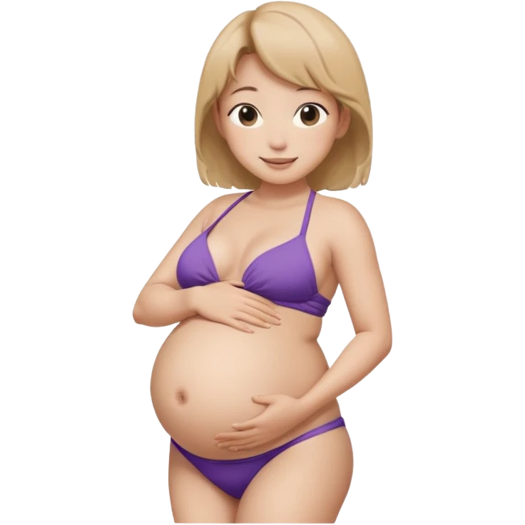 pregnant jungkook in a bikini holding his belly  emoji