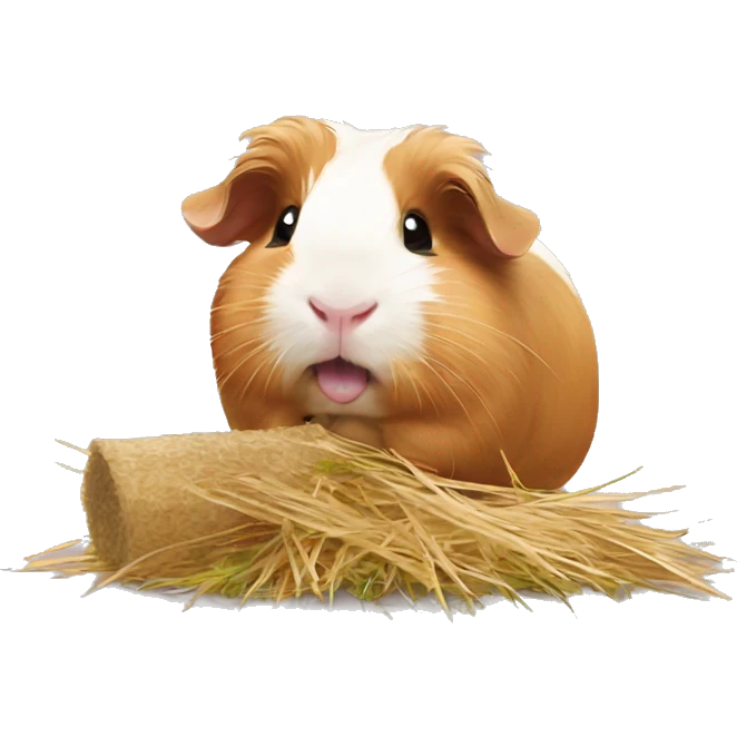 Guineapig with a piece of hay in his mouth emoji