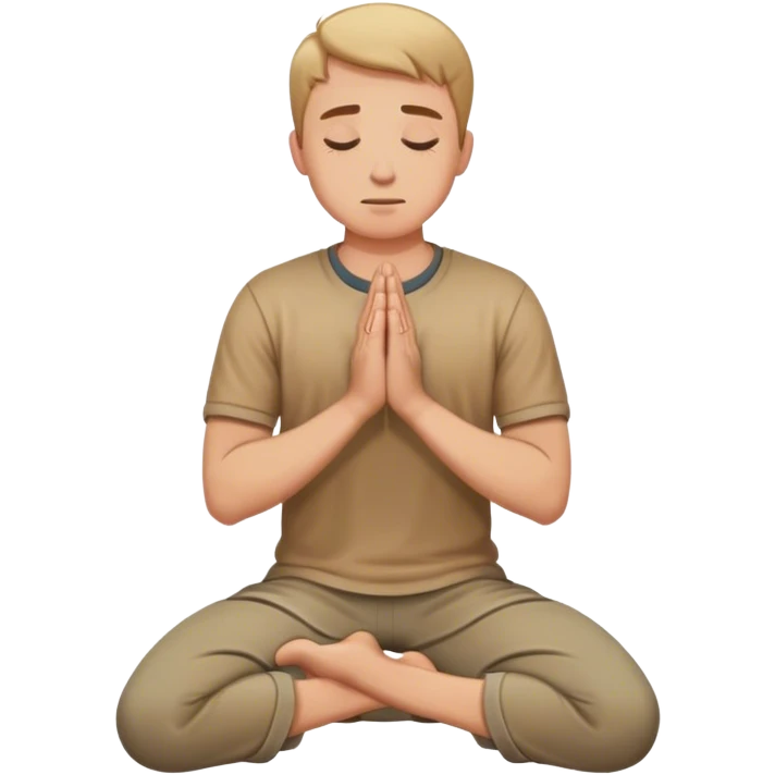 a white man kneeling on knees with hands in prayer  emoji