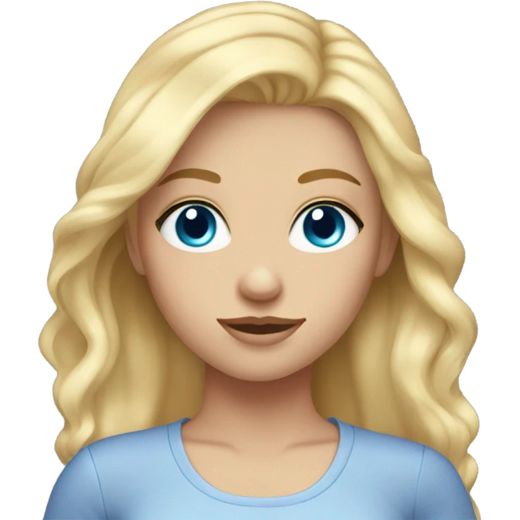 blonde hair girl with blue eyes and long eyelashes emoji