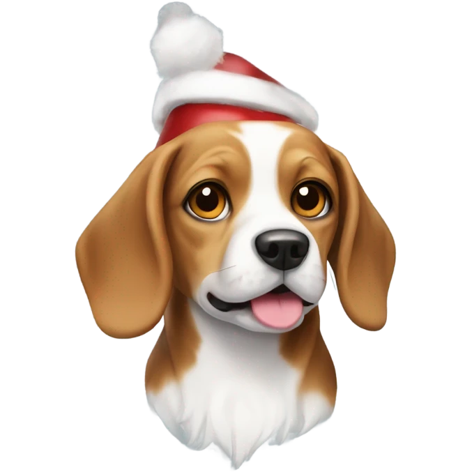 dog beagle with papillon cristmas emoji