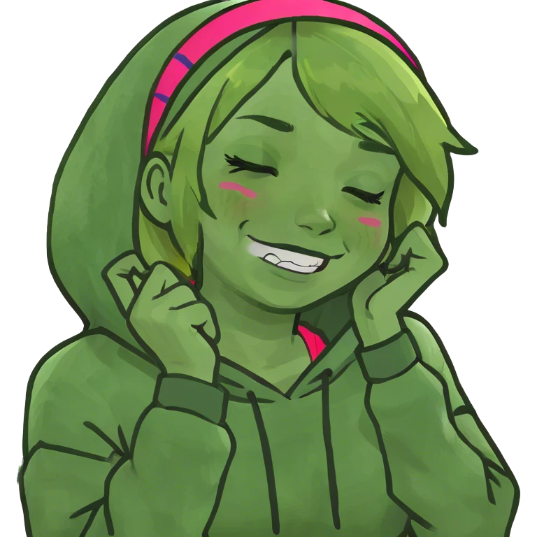 Blonde girl with arms crossed grabbing neck and laughing/cryjng emoji