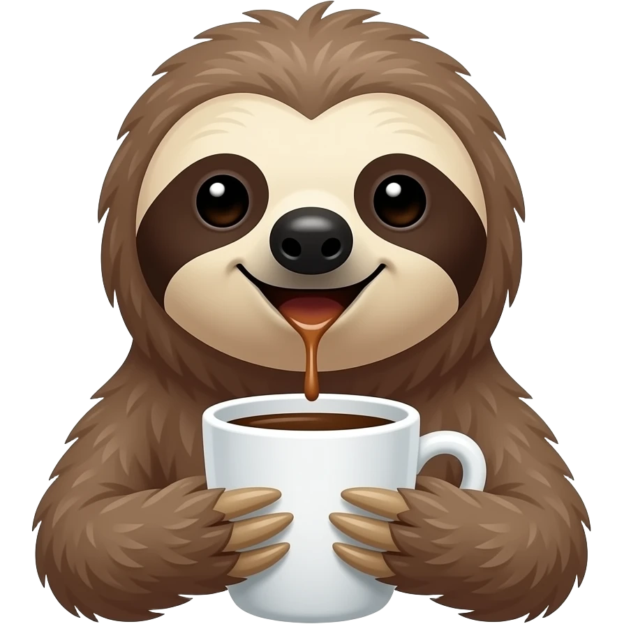 sloth MAKE COFFEE emoji