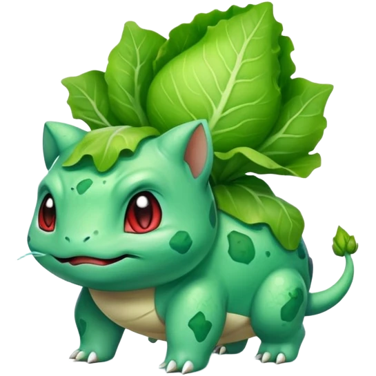 Bulbasaur with a lettuce-bulb on back  emoji