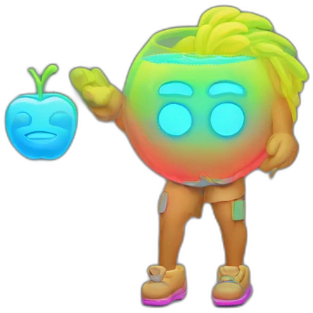 Juicy booty neon sign style man emoji