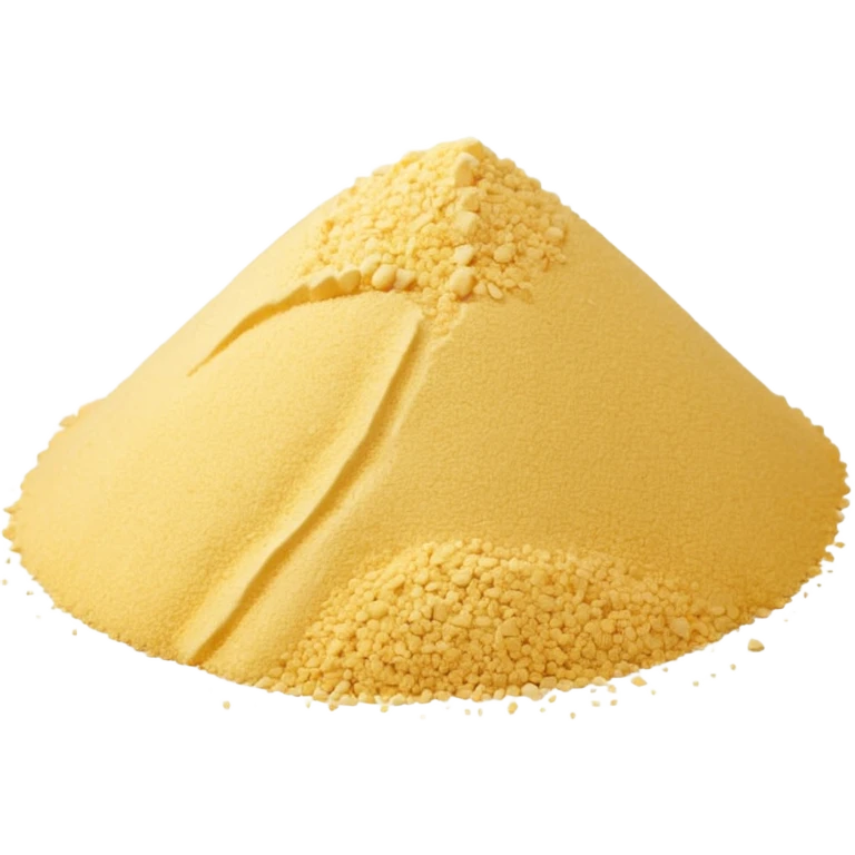 mound of dry semolina, pale yellow, fine sandy texture, dry matte, some scattered granules, soft and natural, clean 3D style, transparent background emoji